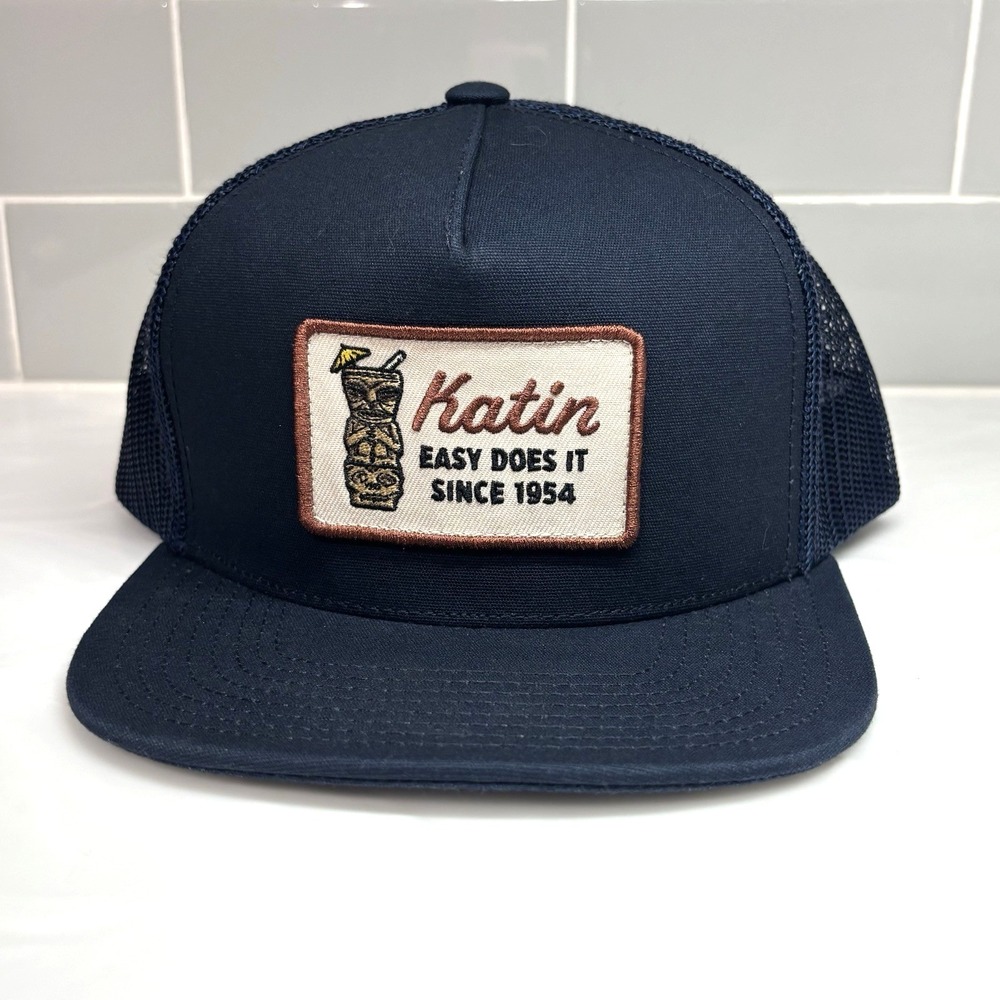 KATIN Surf Trucker Hat Cap Men's Navy Blue Adjustable Snapback O/S